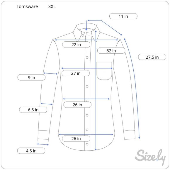 Tomsware Gray Button-Down Shirt Plaid Accents Size 3XL - Picture 8 of 8